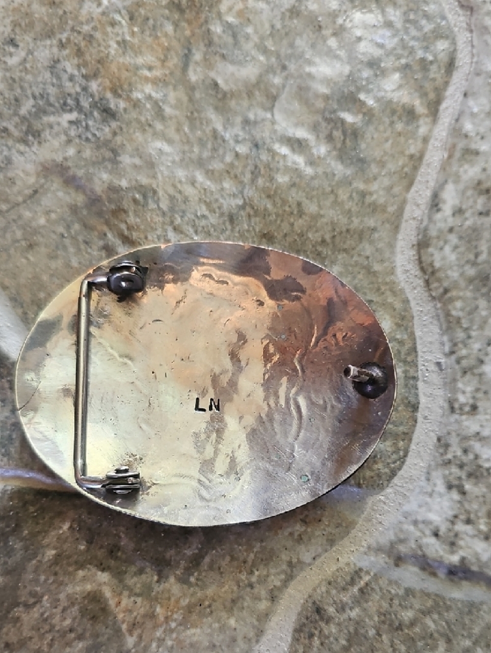 Buffalo Motif Western Belt Buckle in Silver and Gold Tones - Picture 2 of 2